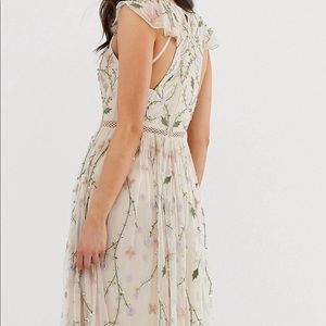Floor length, embroider floral maxi dress
